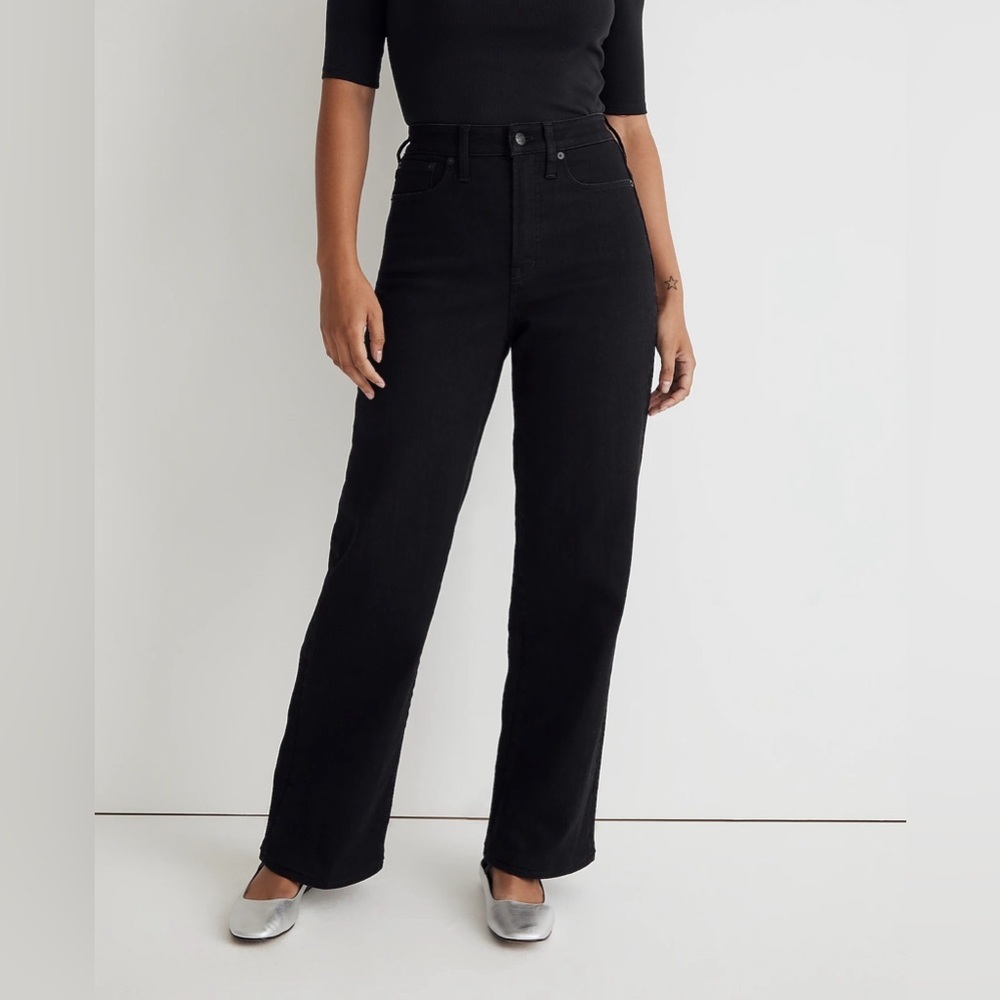 Madewell Black High-Rise Wide-Leg Jeans